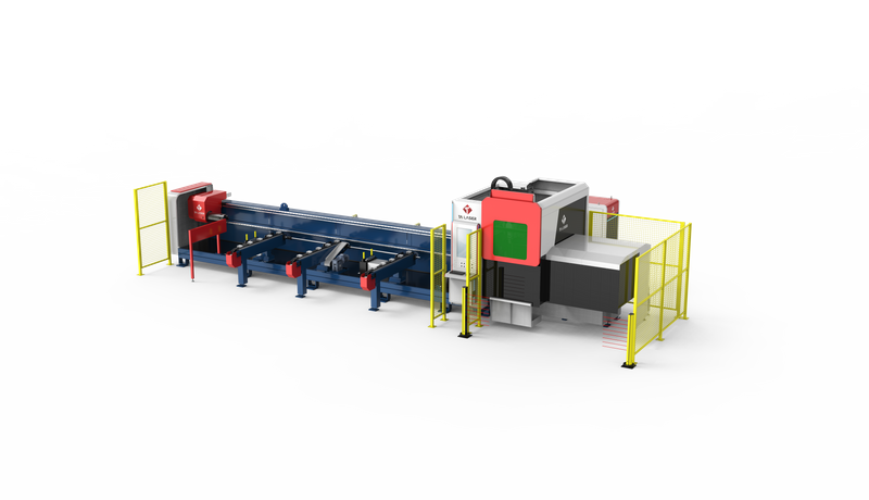 TA-FLT6025-6A-C240 Станок для лазерной резки труб с двумя патронами и боковой подвеской